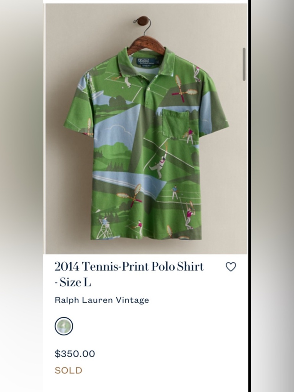 POLO Ralph Lauren 🎾 Tennis print Polo shirt circa 2014 - Picture 9 of 9